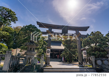 山口県萩市 松陰神社の鳥居 山口県萩市 松陰神社の鳥居 77852550
