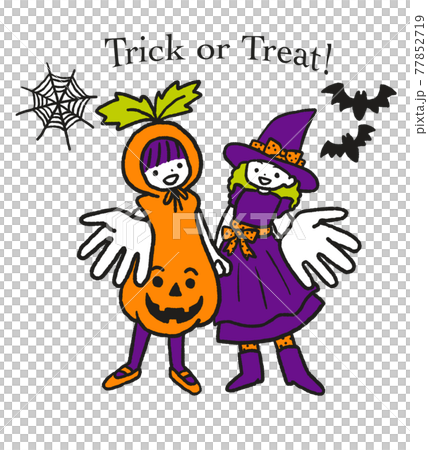 Illustration of a girl in a Halloween costume 77852719