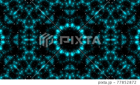 粒子　光る　幾何学模様　発光　ネオン　万華鏡　CG　背景　壁紙 77852872