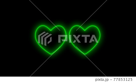 ハートマーク ネオン 光る 黒背景 Cg 背景 壁紙のイラスト素材
