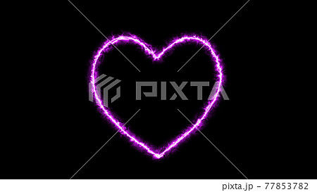 ハートマーク 電撃 電流 エネルギー 黒背景 Cg 背景 壁紙のイラスト素材