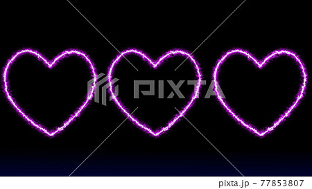 ハートマーク 電撃 電流 エネルギー 黒背景 Cg 背景 壁紙のイラスト素材