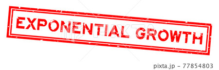 Grunge red exponential growth word square rubber seal stamp on white background 77854803