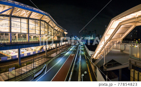 東京　高輪ゲートウェイ駅周辺　夜景（2021年5月） 77854823