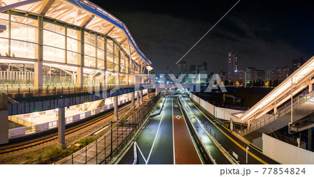 東京　高輪ゲートウェイ駅周辺　夜景（2021年5月） 77854824
