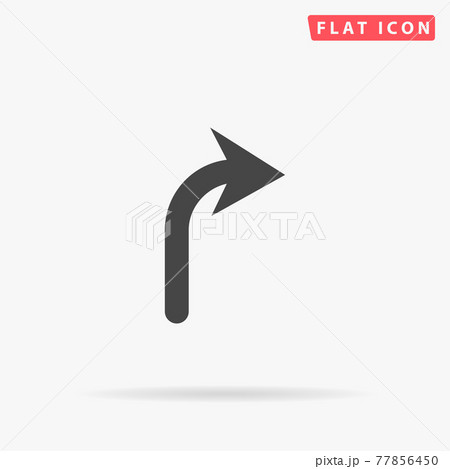 Turn Right Arrow flat vector icon 77856450