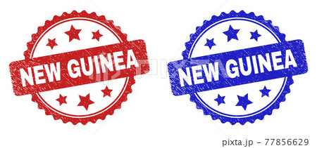 NEW GUINEA Rosette Watermarks with Grunge Surface 77856629