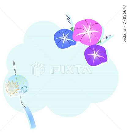 朝顔と花火柄の風鈴のイラストのイラスト素材 朝顔と花火柄の風鈴のイラストのイラスト素材