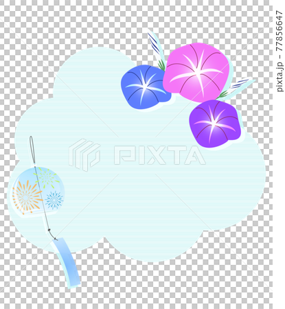 帶有牽牛花和煙花圖案的風鈴插圖 77856647