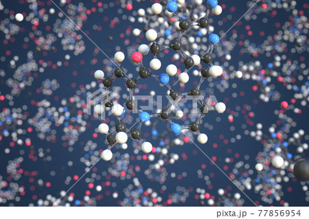 Nevirapine molecule. Conceptual molecular model. Chemical 3d rendering 77856954