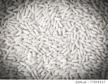 close up of Background of white wild rice. Selective focus 77858337