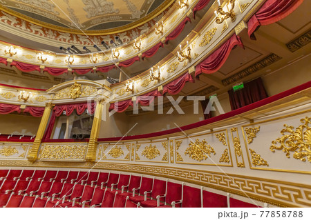 Inside the hall for the performances of the Maly Theatre. Moscow, Russia Inside the hall for the performances of the Maly Theatre. Moscow, Russia 77858788