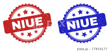 NIUE Rosette Stamps with Grunged Surface NIUE Rosette Stamps with Grunged Surface 77859177