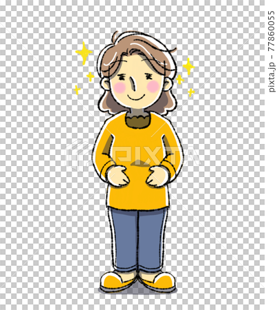 スッキリした表情の女性イラストのイラスト素材