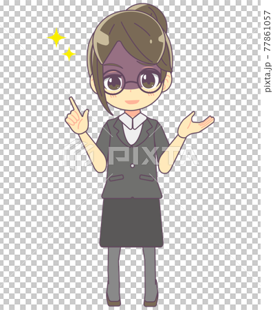 悪だくみをする女性教員のイラスト素材 悪だくみをする女性教員のイラスト素材 77861057