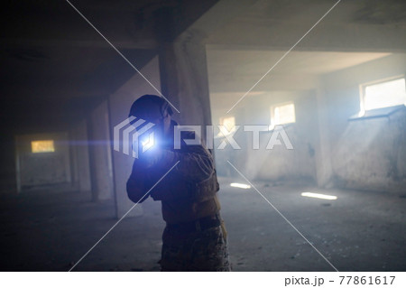 modern warfare soldier in urban environment battlefield 77861617