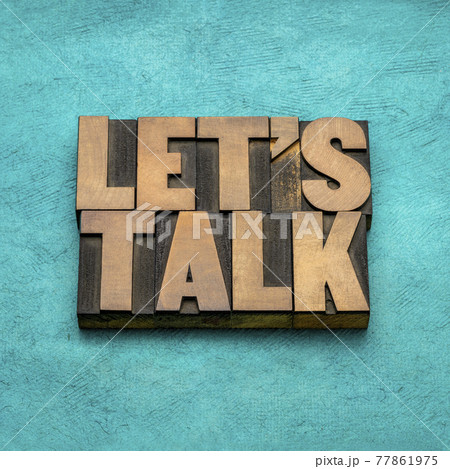 Let us talk invitation in wood type Let us talk invitation in wood type 77861975