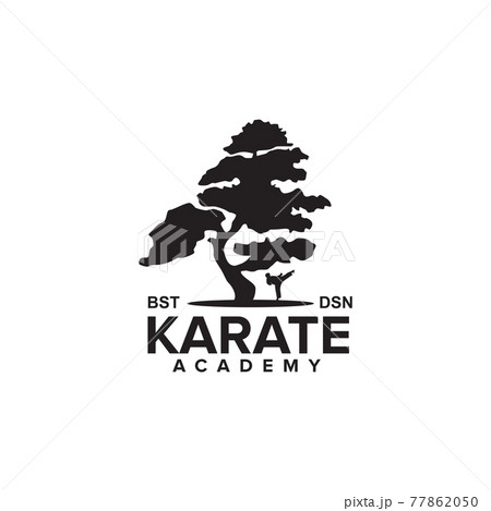 Karate training academy logo design template 77862050