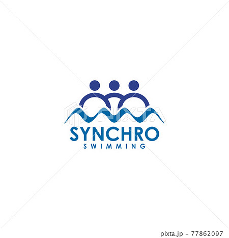 Synchro swimming logo design template 77862097