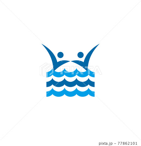 Synchro swimming logo design template 77862101