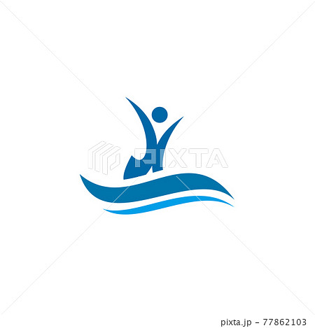 Synchro swimming logo design template 77862103