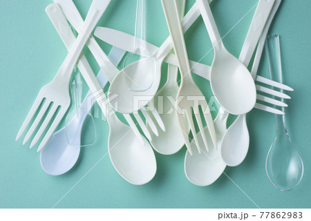 使い捨てプラスチック　スプーン・フォーク 77862983