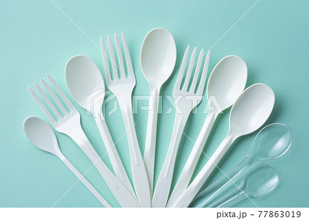 使い捨てプラスチック　スプーン・フォーク 77863019