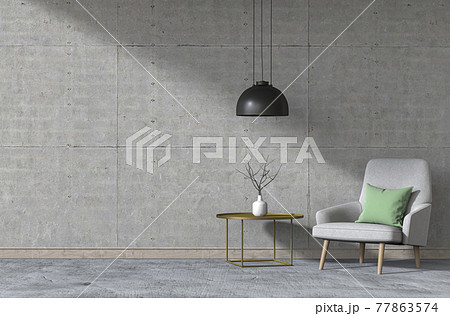 interior living room with armchair. 3D render 77863574