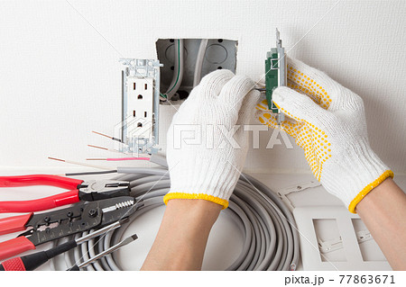 電気工事 コンセント工事 電気工事 コンセント工事 77863671