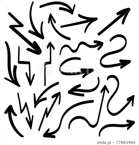 Doodle Arrows set. Set of different arrows for web design. 77863966
