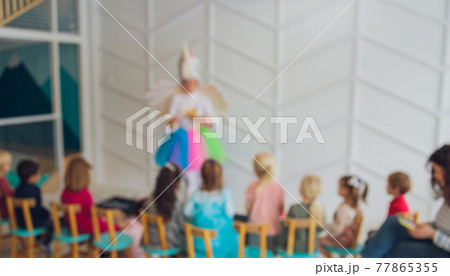 Children's room decorated with balloons ready for the holiday, nobody. Children's room decorated with balloons ready for the holiday, nobody. 77865355