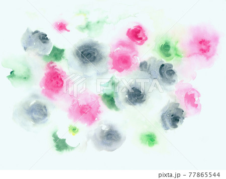 透明水彩 水彩画 花 77865544