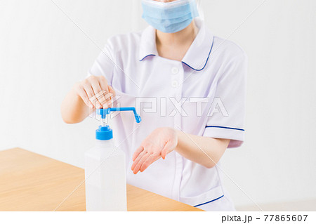 看護師の手指消毒イメージ 看護師の手指消毒イメージ 77865607