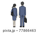 リクルートスーツを着た若い男女の全身像後ろ姿 77866463