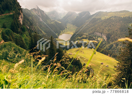 Beautiful landscape which you can experience in the alps in Switzerland Beautiful landscape which you can experience in the alps in Switzerland 77866818