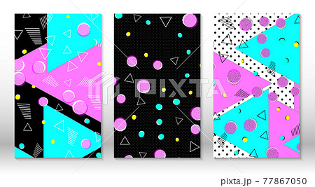 Set of memphis patterns. Abstract colorful fun background. Hipster style 80s-90s. Memphis elements. Vector Set of memphis patterns. Abstract colorful fun background. Hipster style 80s-90s. Memphis elements. Vector 77867050