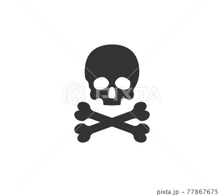 Skull, bone, halloween icon. Vector illustration, flat design. Skull, bone, halloween icon. Vector illustration, flat design. 77867675