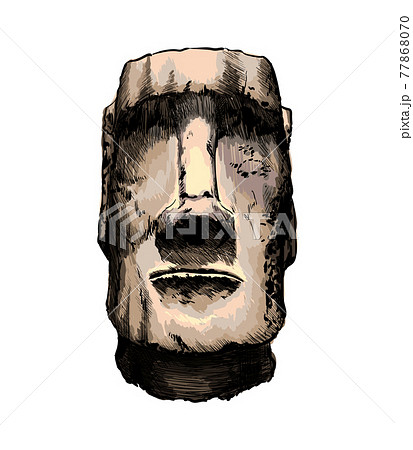 Moai Pixel Art 32 Bit: vetor stock (livre de direitos) 2192037039