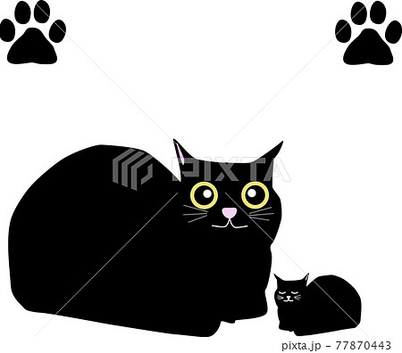 丸くなる可愛い猫の親子のイラスト素材のイラスト素材