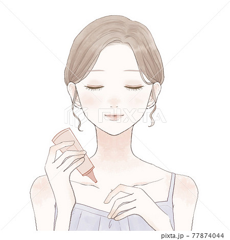 ハンドクリームを塗る女性 77874044