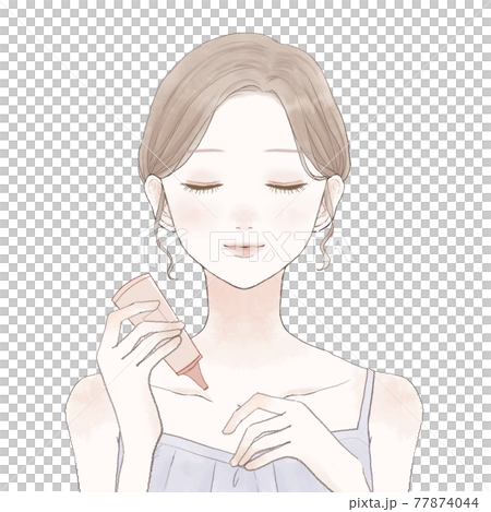 ハンドクリームを塗る女性 77874044