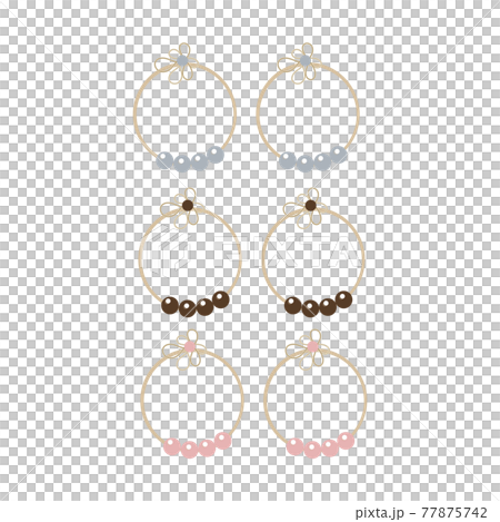 3 kinds of flowers and pearl earrings earrings 77875742