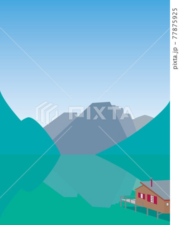 ブライエス湖　lago　di　braies　イタリア　italia　夏風景 77875925