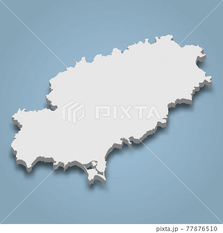3d isometric map of Ibiza is an island in Balearic Islands 77876510