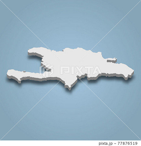 3d isometric map of Hispaniola is an island in Dominican Republi 77876519