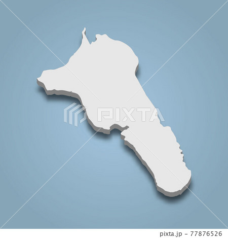 3d isometric map of Havelock is an island in India, 77876526