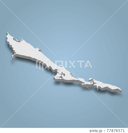 3d isometric map of Exuma is an island in Bahamas 77876571