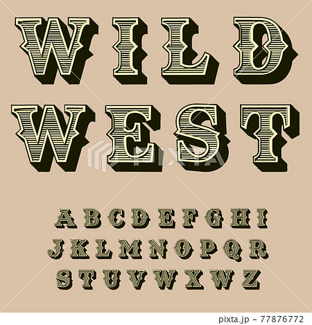 Western Retro Alphabet Vintage Typography For のイラスト素材