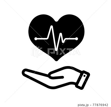 心電図 心臓の鼓動 ヘルスケア 医療 アイコンのイラスト素材