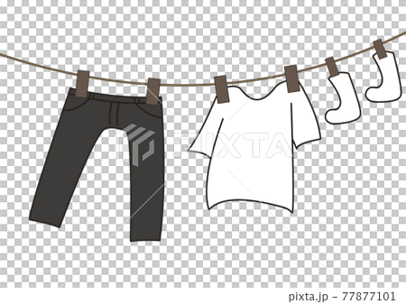 干されてる洗濯もののイラスト素材 干されてる洗濯もののイラスト素材